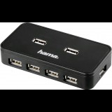 Hama USB 2.0 HUB 7 port +táp fekete (39859) (39859) - USB Elosztó