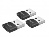Hama USB-A dugó - USB-C aljzat 3db 00201532