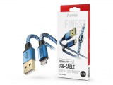 HAMA USB-A - Lightning adat- és töltőkábel 1,5 m-es vezetékkel - HAMA Reflective USB-A - Lightning Cable - kék
