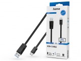 HAMA USB-A - Type-C adat- és töltőkábel 0,75 m-es vezetékkel - HAMA USB-A - USB-C Cable - fekete