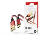 HAMA USB-A - Type-C adat- és töltőkábel 1,5 m-es vezetékkel - HAMA Reflective USB-A - USB-C Cable - piros