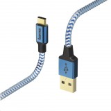 Hama USB TYPE-C "Reflective" adatkábel, 1.5m, kék (178295) (178295) - Adatkábel