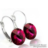 HAND MADE RIVOLI FRANCIA KAPCSOS FÜLBEVALÓ - 14mm-es KRISTÁLLYAL