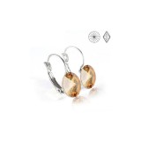 HAND MADE RIVOLI FRANCIA KAPCSOS FÜLBEVALÓ - 14mm-es KRISTÁLLYAL