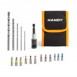 HANDY 11003 Fúrószár és bitfej készlet - 18 db-os