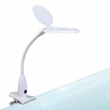 HANDY Asztali LED lámpa - nagyítóval - csipeszes - fehér