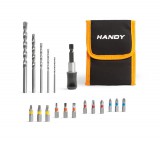 HANDY Fúrószár és bitfej készlet - 18 db-os