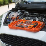 HANDY Gumi szerszámos tálca tárolórekeszekkel - fogantyúval - 53 x 29,5 x 3,5 cm