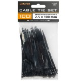 Handy kábelkötegelő 100*2,5mm fekete 100db 05411