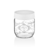 HANE IRIS Retro üveg fűszertartó 425ml, fehér színű HN-1409