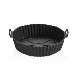 HANE TOO kerek szilikon forma forrólevegős sütőhöz (air fryer) 20cm átmérő 5cm magasság, szürke, fekete vagy piros SL-3250