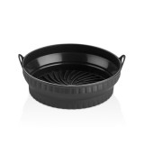 HANE TOO összecsukható kerek szilikon forma forrólevegős sütőhöz (air fryer) 21cm átmérő, szürke, fekete vagy piros SL-3252