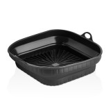HANE TOO összecsukható négyzetes szilikon forma forrólevegős sütőhöz (air fryer) 21cm*21cm, szürke, fekete vagy piros SL-3251