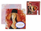 Hanipol Carmani Üveg poháralátét 10,5x10,5cm, Modigliani:Jeanee Hebuterne kalapban