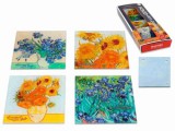 Hanipol Carmani Üveg poháralátét 4db-os szett, 10,5x10,5cm, Van Gogh vegyes (virágok)