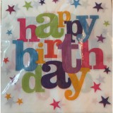 Happy Birthday feliratú szalvéta 20db