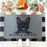 Happy Bulldog Bulldog Otthon francia bulldog mintás lábtörlő, szürke