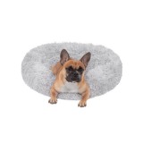 Happy Bulldog Szürke, extrapuha,szőrös kisállatfekhely - 90 cm