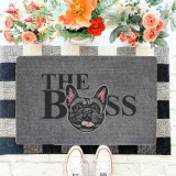 Happy Bulldog The Boss francia bulldog mintás lábtörlő, szürke