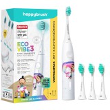 HappyBrush ECO VIBE KIDS Agnes Elektromos gyerek fogkefe 3 fejjel - Fehér (CABEAN)