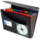 Harmonikamappa, PP, 12 rekeszes, VIQUEL "Rainbow Class", fekete