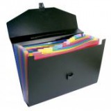 Harmonikatáska, PP, 12 rekeszes, VIQUEL "Rainbow Class", fekete