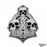 Három koponyás kelta hátfelvarró, nagyméretű