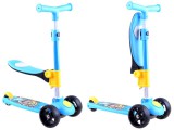 Háromkerekű Roller-Lecsukható Üléssel-Hátsó nyomófék-Gumi kerekek-Állítható Kormánymagasság-Kék
