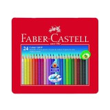 Háromszög alakú színes ceruza szett fém dobozban 24db - Faber-Castell