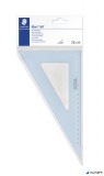 Háromszög vonalzó, műanyag, 60°, 25 cm, STAEDTLER &#039;Mars 567&#039;, átlátszó kék