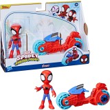 Hasbro Marvel Spidey és csodálatos barátai - Spidey akciófigra motorkerékpárral (F74595X2)