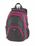 Hátizsák, 2in1, notebook tartóval és audió csatlakozóval, PULSE Teens, pink-fekete (PLS121793L)