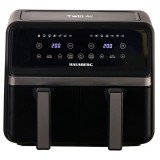 Hausberg HB-2373NG, 2200-2400 W, Dupla, Kosaras, Fekete, 8,4 L, Forrólevegős Sütő