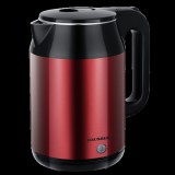Hausberg HB-3623RS, 2,2 L, 1800W, Vörös, Dupla falú, Acél, Vízforraló