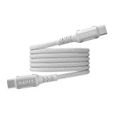 Havit CB6297 USB-C apa - USB-C apa Adat és töltőkábel 1m - Fehér (CB6297)