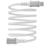 Havit CB6298 USB-C apa - Lightning apa Adat és töltőkábel 1m - Fehér (CB6298)