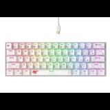 Havit KB903L GameZon Mechanikus Vezetékes Billentyűzet ENG - Fehér / Átlátszó (KB903LWT)