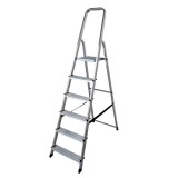 Háztartási létra 5+1 fokos fellépővel (alu) 150kg KRAUSE