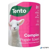 Háztartási papírtörlő, tekercses, 3 rétegű, 220 lap, TENTO "Complex", fehér