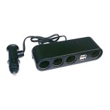 Hd Szivargyújtó elosztó 4-es + 2db USB 1A WF-0120-4