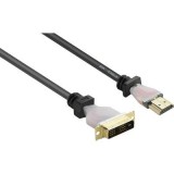 HDMI / DVI csatlakozókábel [1x HDMI dugó - 1x DVI dugó, 18+1 pólusú] 1,8 m fekete 1920 x 1080 pixel renkforce (RF-4212216)