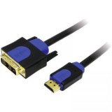 HDMI/DVI kábel, fekete, 2 m, LogiLink CHB3102