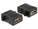 HDMI közösítő adapter, 1x HDMI aljzat - 1x HDMI aljzat, aranyozott, fekete, Delock