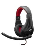 HDS White Shark GH-2040 SERVAL gamer headset mikrofonnal - Fekete/Piros