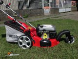 HECHT 5483 SW 5IN1 benzines fűnyíró 135ccm 5Le, munkaszélesség 46cm, vágási magasság 25-75mm, gyűjtőkosár 60l, mulcsozó betéttel, fémházas