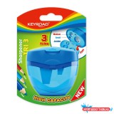 Hegyezõ 3 lyukú tartályos, fedeles Keyroad Tris vegyes színek