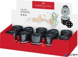 Hegyező display, háromlyukú, tartályos, FABER-CASTELL "Grip 2001 Trio", fekete