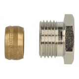 Heimeier 1/2˝ * 15mm rézcső csatlakozó, belsőmenetes szelepekhez, nikkelezett