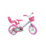 Hello Kitty rózsaszín-fehér gyerek bicikli 12-es méretben - Dino Bikes kerékpár