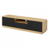 Helvetia Aston TWLH39 TV állvány - 180 - 2 ajtós, 1 fiókos (Taurus tölgy/matt fekete)